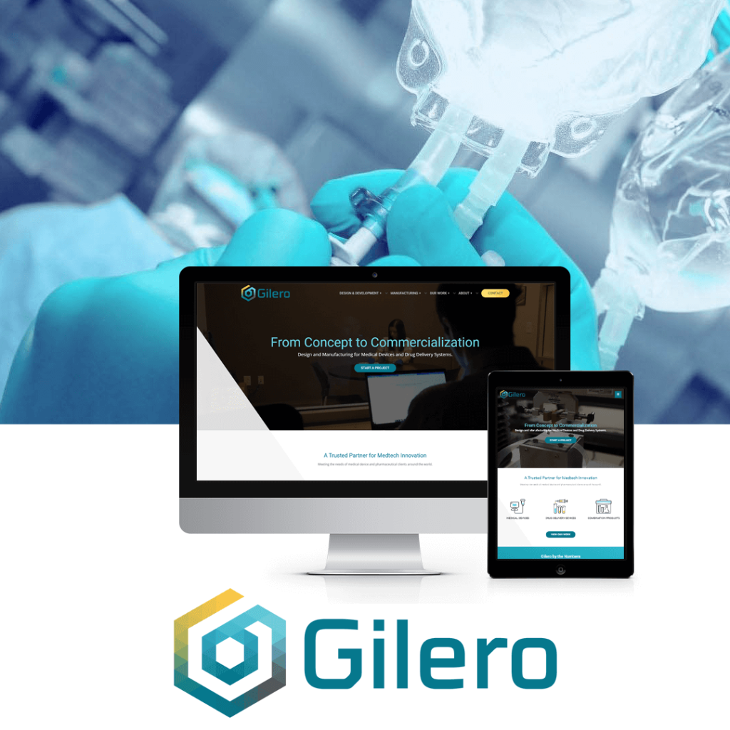 Gilero Launch Graphic showing website made using best SEO tips with png compression comparison