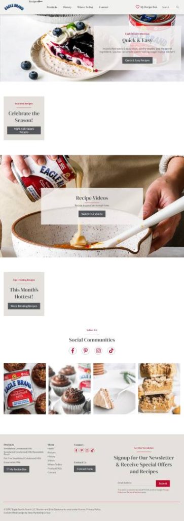 Eagle Brand Food Design Website