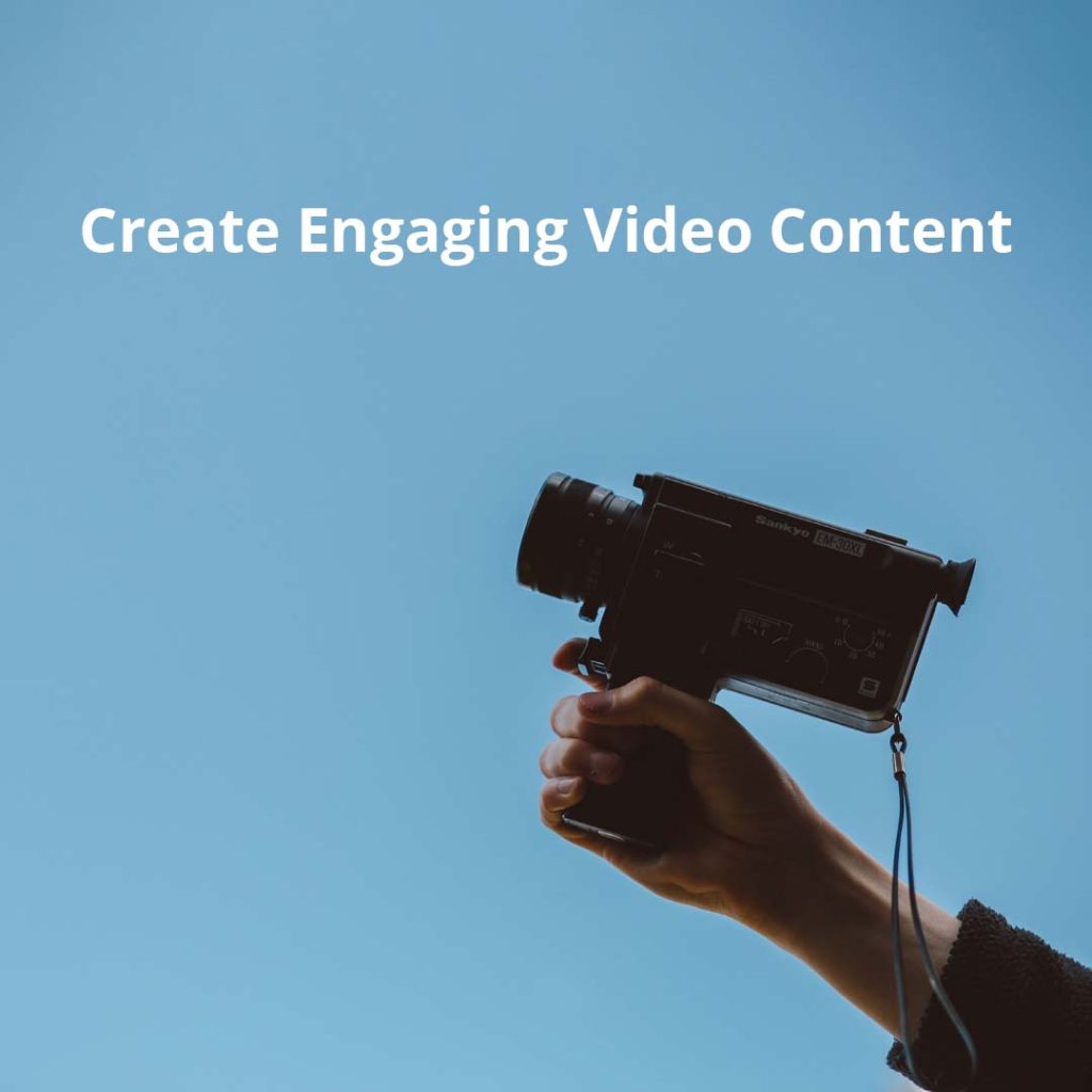 image of video camera on blue background for video content blog