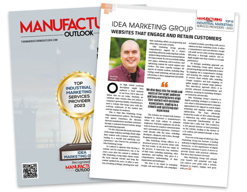 Idea Marketing Group featured in Manufacturing Outlook Magazine